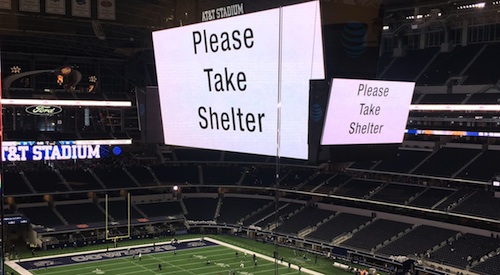 AT&T Stadium under storm watch
