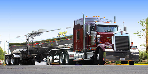 A truck ready to deliver hazmat freight